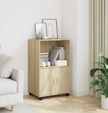 VidaXL Rolkast 55x40x91 cm bewerkt hout sonoma eikenkleurig