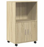 VidaXL Rolkast 55x40x91 cm bewerkt hout sonoma eikenkleurig