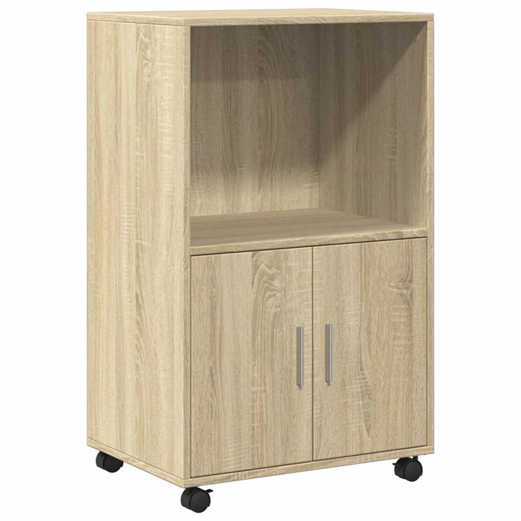VidaXL Rolkast 55x40x91 cm bewerkt hout sonoma eikenkleurig