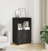 VidaXL Rolkast 55x40x91 cm bewerkt hout zwart