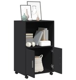 VidaXL Rolkast 55x40x91 cm bewerkt hout zwart