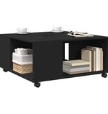 VidaXL Salontafel 80x80x40 cm bewerkt hout zwart