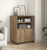 VidaXL Rolkast 60x48x81 cm bewerkt hout artisanaal eikenkleurig