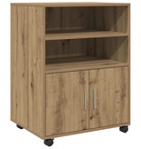 VidaXL Rolkast 60x48x81 cm bewerkt hout artisanaal eikenkleurig