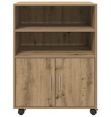 VidaXL Rolkast 60x48x81 cm bewerkt hout artisanaal eikenkleurig