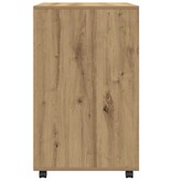 VidaXL Rolkast 60x48x81 cm bewerkt hout artisanaal eikenkleurig