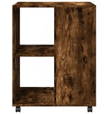 VidaXL Bijzettafel met wieltjes 55x60x78 cm hout gerookt eikenkleurig