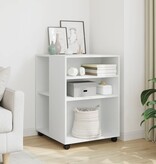 VidaXL Bijzettafel met wieltjes 55x60x78 bewerkt hout wit