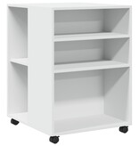 VidaXL Bijzettafel met wieltjes 55x60x78 bewerkt hout wit