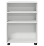 VidaXL Bijzettafel met wieltjes 55x60x78 bewerkt hout wit