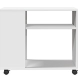 VidaXL Bijzettafel met wieltjes 70x35x60 cm bewerkt hout wit