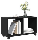 VidaXL Rolkast 72x33x42,5 cm bewerkt hout zwart