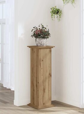 VidaXL Plantenstandaard 33x33x100 cm bewerkt hout artisanaal eiken