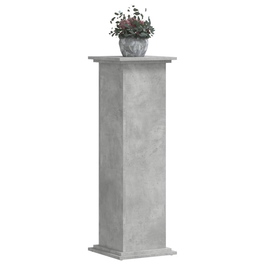 VidaXL Plantenstandaard 33x33x100 cm bewerkt hout betongrijs