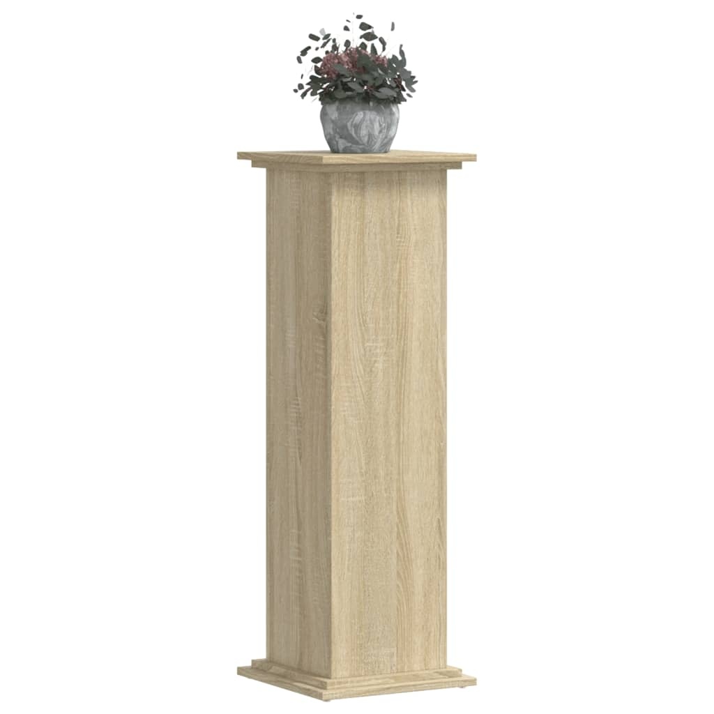 VidaXL Plantenstandaard 33x33x100 cm bewerkt hout sonoma eikenkleurig