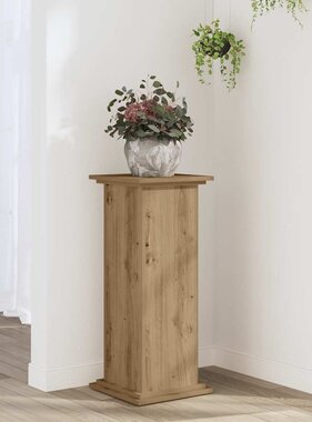 VidaXL Plantenstandaard 33x33x80 cm bewerkt hout artisanaal eikenkleur