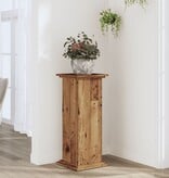 VidaXL Plantenstandaard 33x33x80 cm bewerkt hout oud houtkleurig