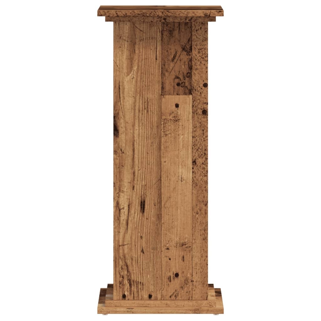 VidaXL Plantenstandaard 33x33x80 cm bewerkt hout oud houtkleurig