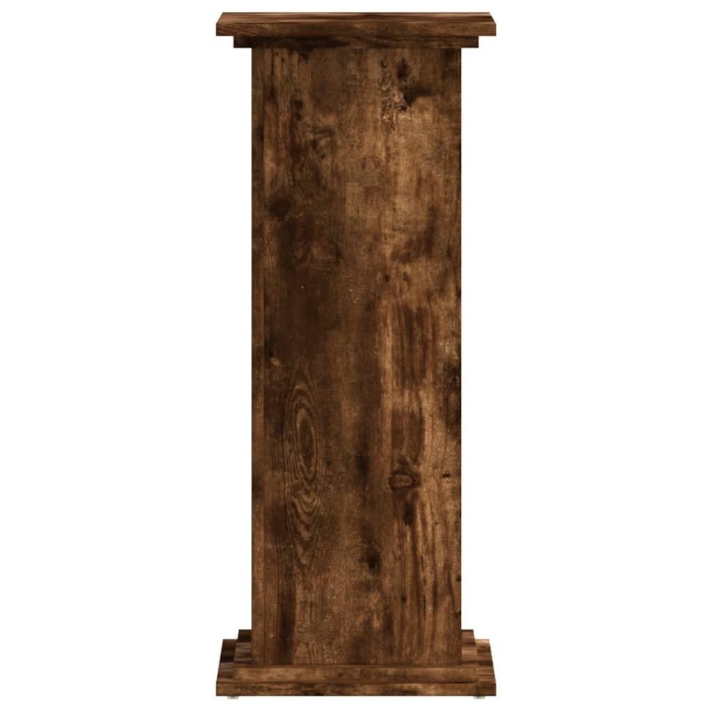 VidaXL Plantenstandaard 33x33x80 cm bewerkt hout gerookt eikenkleurig
