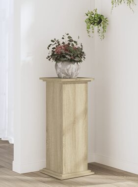 VidaXL Plantenstandaard 33x33x80 cm bewerkt hout sonoma eikenkleurig
