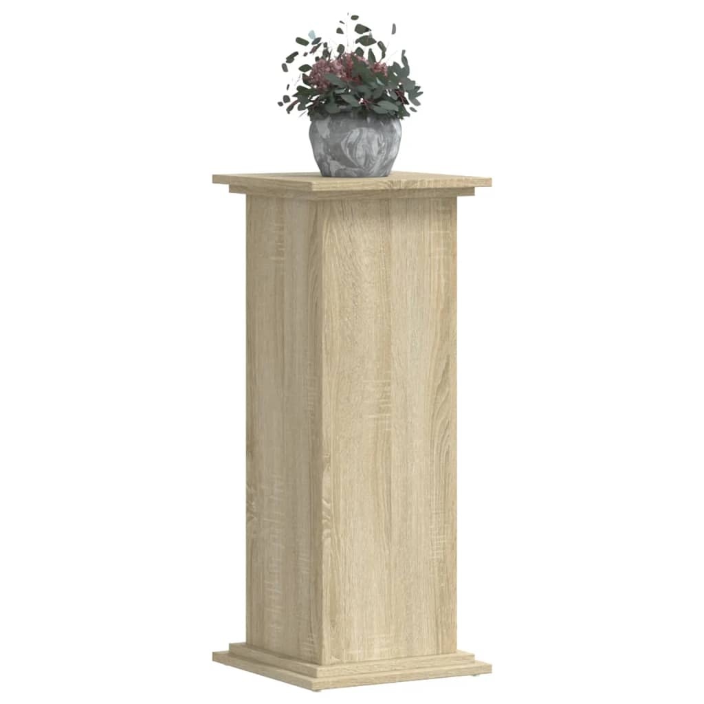 VidaXL Plantenstandaard 33x33x80 cm bewerkt hout sonoma eikenkleurig