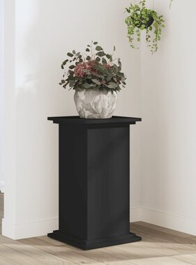 VidaXL Plantenstandaard 33x33x60 cm bewerkt hout zwart