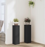 VidaXL Plantenstandaards 2 st 17x17x60 cm bewerkt hout zwart