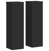 VidaXL Plantenstandaards 2 st 17x17x60 cm bewerkt hout zwart