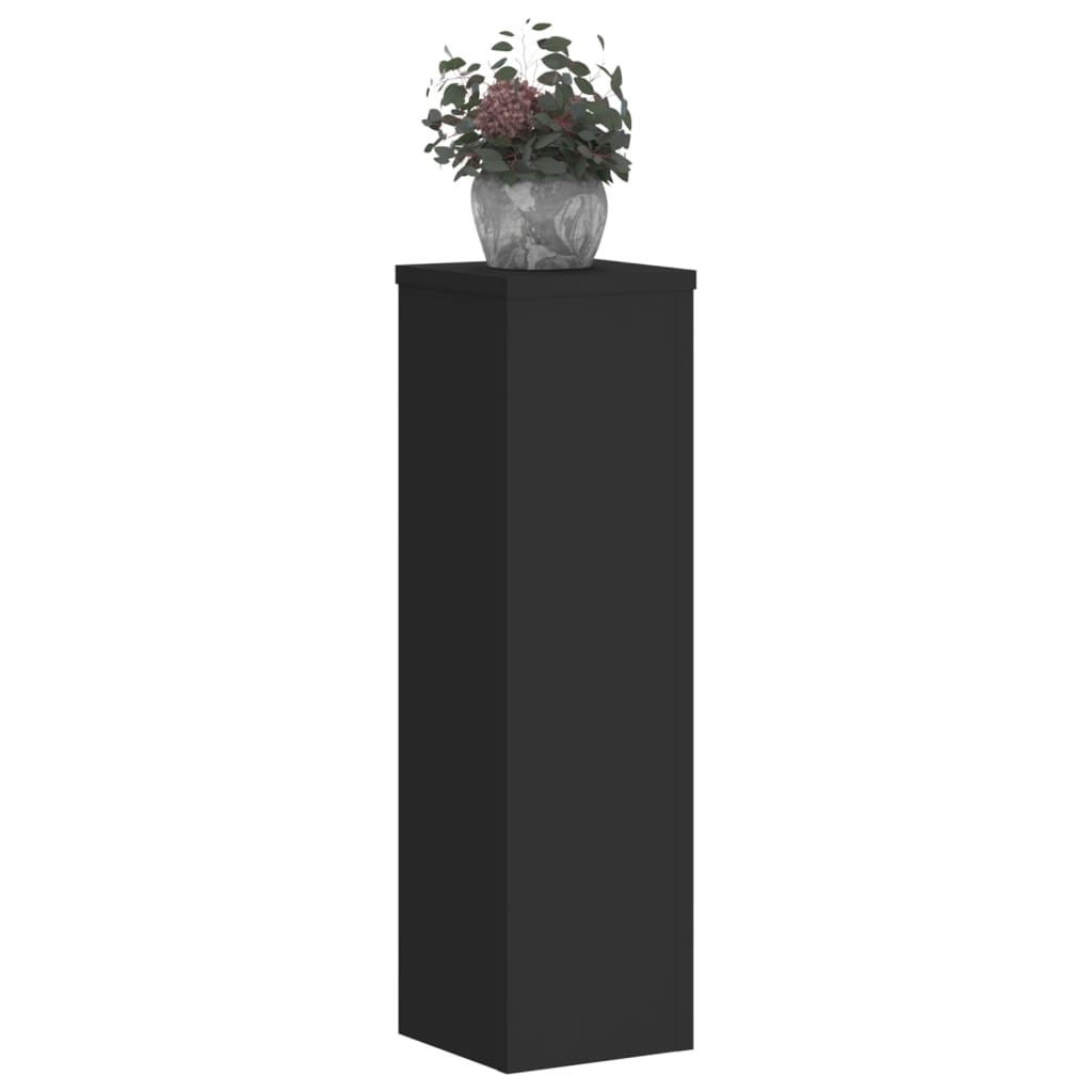 VidaXL Plantenstandaards 2 st 17x17x60 cm bewerkt hout zwart