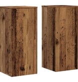 VidaXL Plantenstandaards 2 st 30x30x70 cm bewerkt hout oud houtkleurig