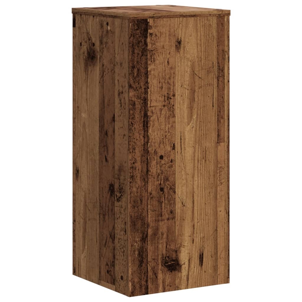 VidaXL Plantenstandaards 2 st 30x30x70 cm bewerkt hout oud houtkleurig