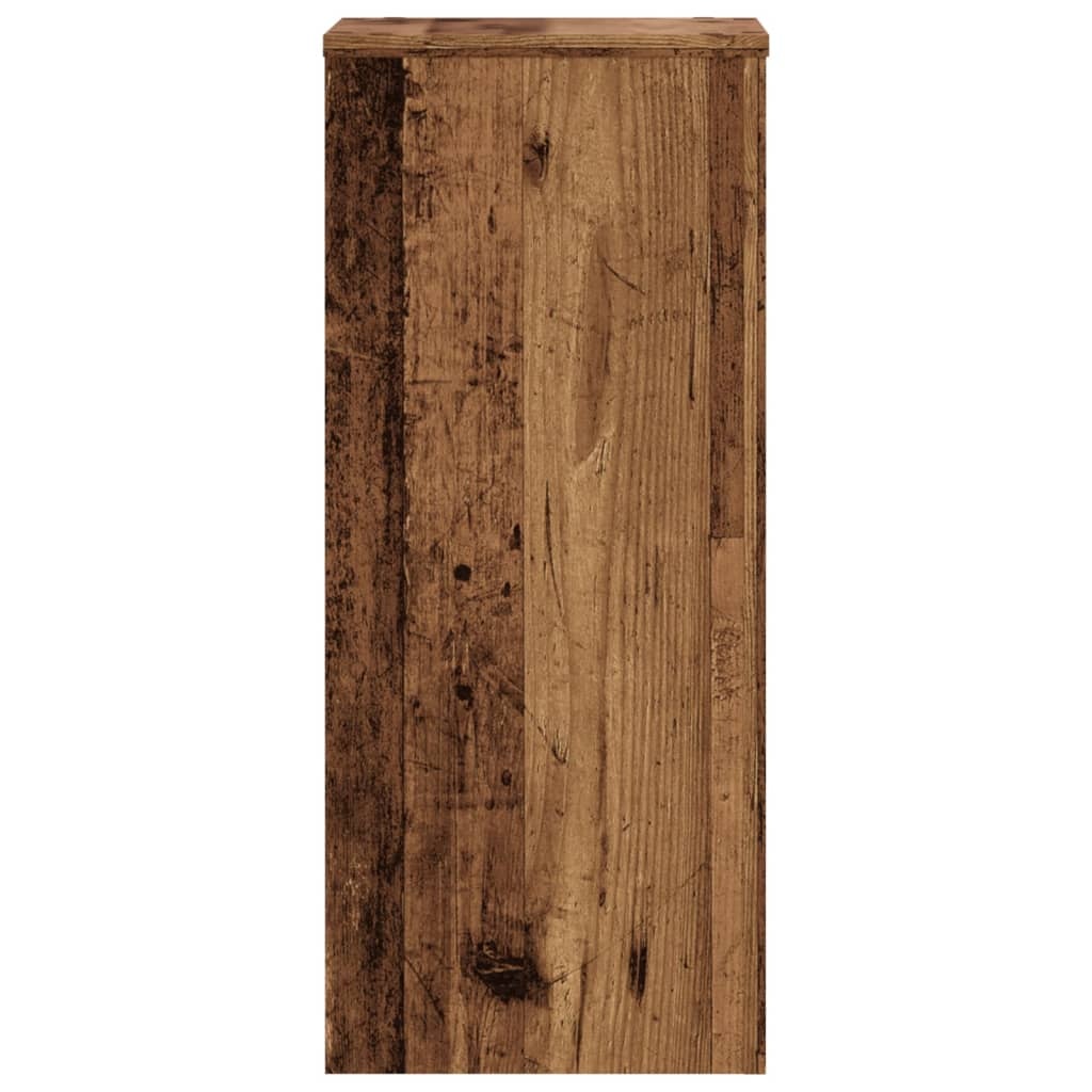 VidaXL Plantenstandaards 2 st 30x30x70 cm bewerkt hout oud houtkleurig