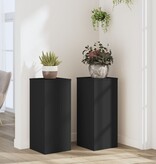 VidaXL Plantenstandaards 2 st 30x30x70 cm bewerkt hout zwart