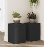 VidaXL Plantenstandaards 2 st 25x25x35 cm bewerkt hout zwart