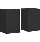 VidaXL Plantenstandaards 2 st 25x25x35 cm bewerkt hout zwart