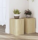 VidaXL Plantenstandaards 2 st 20x20x30 cm bewerkt hout sonoma eiken