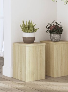 VidaXL Plantenstandaards 2 st 20x20x30 cm bewerkt hout sonoma eiken