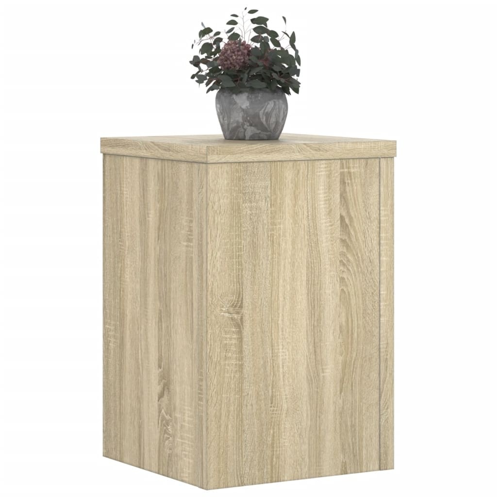 VidaXL Plantenstandaards 2 st 20x20x30 cm bewerkt hout sonoma eiken