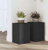 VidaXL Plantenstandaards 2 st 20x20x30 cm bewerkt hout zwart