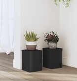 VidaXL Plantenstandaards 2 st 15x15x20 cm bewerkt hout zwart
