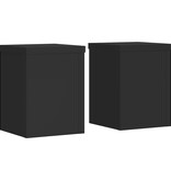 VidaXL Plantenstandaards 2 st 15x15x20 cm bewerkt hout zwart