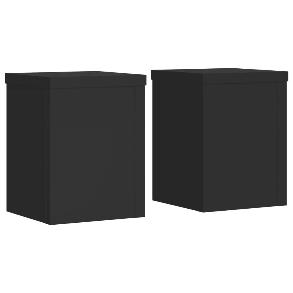 VidaXL Plantenstandaards 2 st 15x15x20 cm bewerkt hout zwart