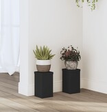 VidaXL Plantenstandaards 2 st 10x10x18 cm bewerkt hout zwart