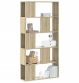 VidaXL Boekenkast 5-laags 80,5x23,5x162,5 cm bewerkt hout sonoma eiken