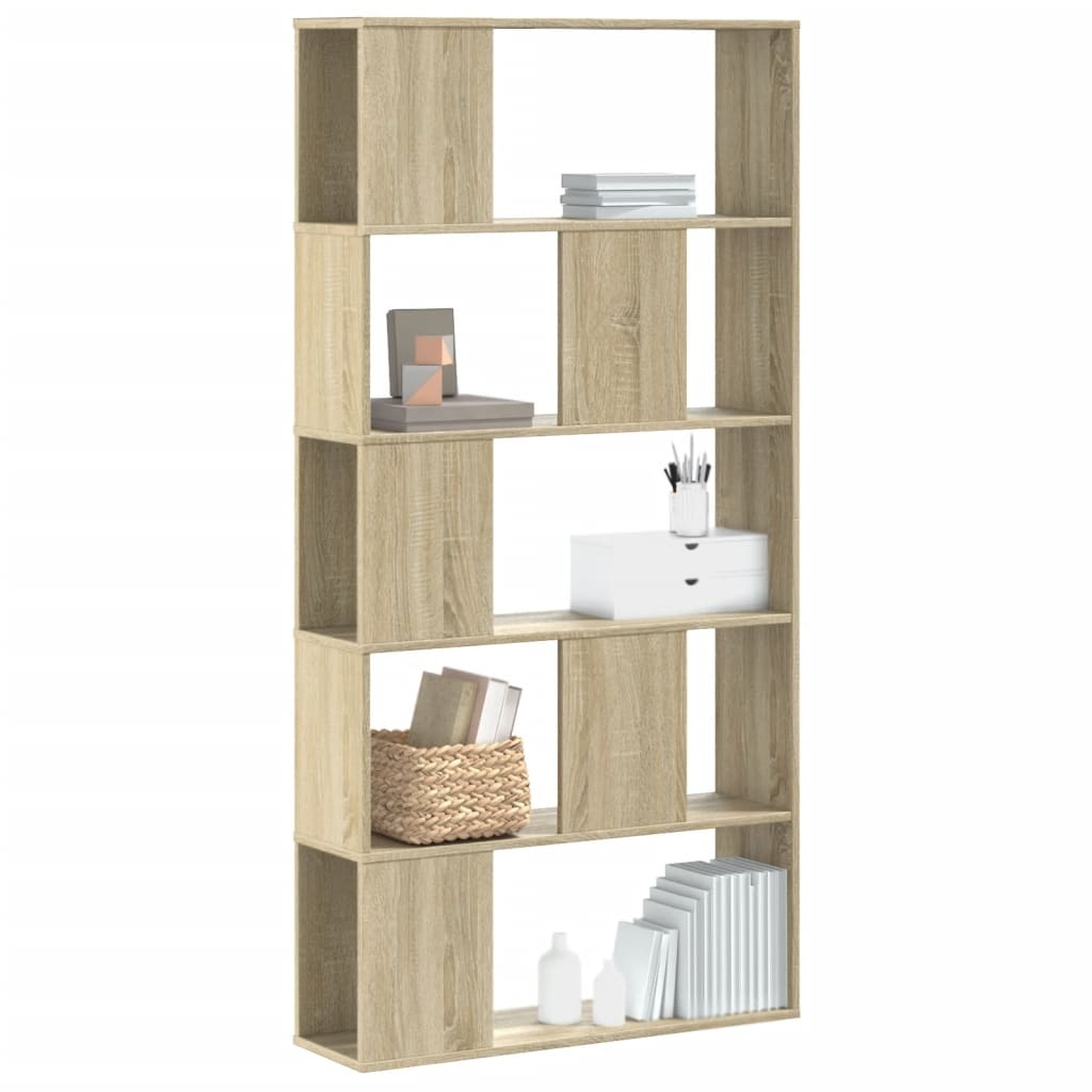 VidaXL Boekenkast 5-laags 80,5x23,5x162,5 cm bewerkt hout sonoma eiken