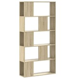 VidaXL Boekenkast 5-laags 80,5x23,5x162,5 cm bewerkt hout sonoma eiken