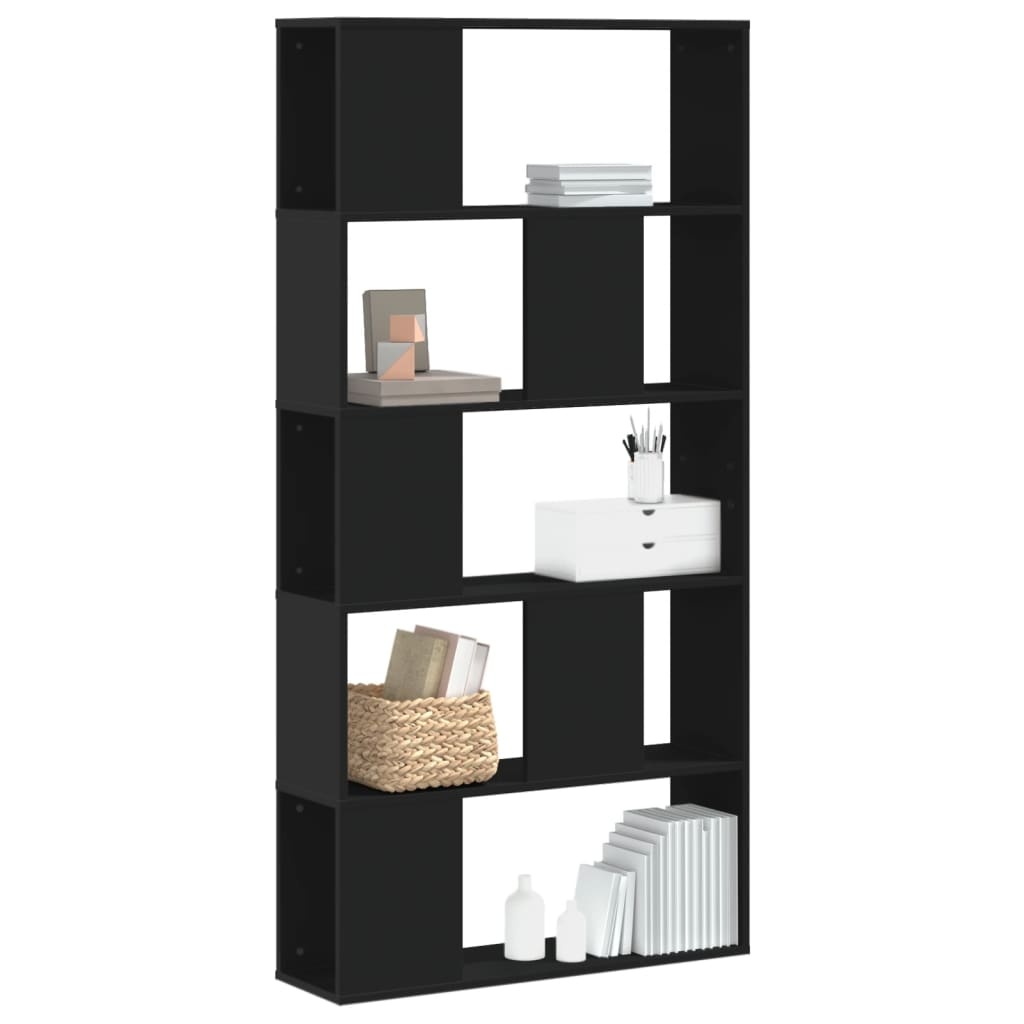 VidaXL Boekenkast 5-laags 80,5x23,5x162,5 cm bewerkt hout zwart