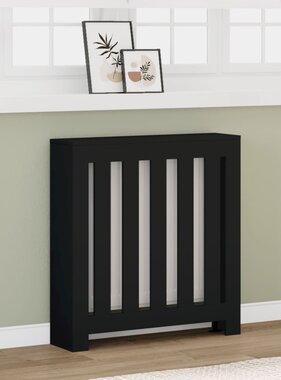 VidaXL Radiatorombouw 78x20x82 cm bewerkt hout zwart