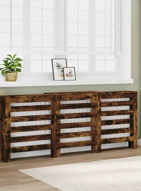 VidaXL Radiatorombouw 205x21,5x83,5 cm bewerkt hout gerookt eikenkleur