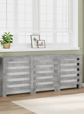 VidaXL Radiatorombouw 205x21,5x83,5 cm bewerkt hout betongrijs